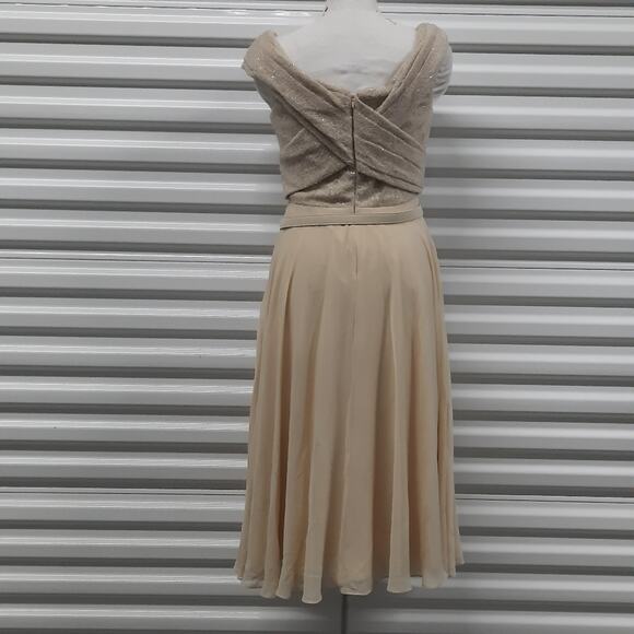 Lauren Ralph Lauren Cocktail Dress Womens Size 4 Off Shoulder Wedding Party - Picture 8 of 12